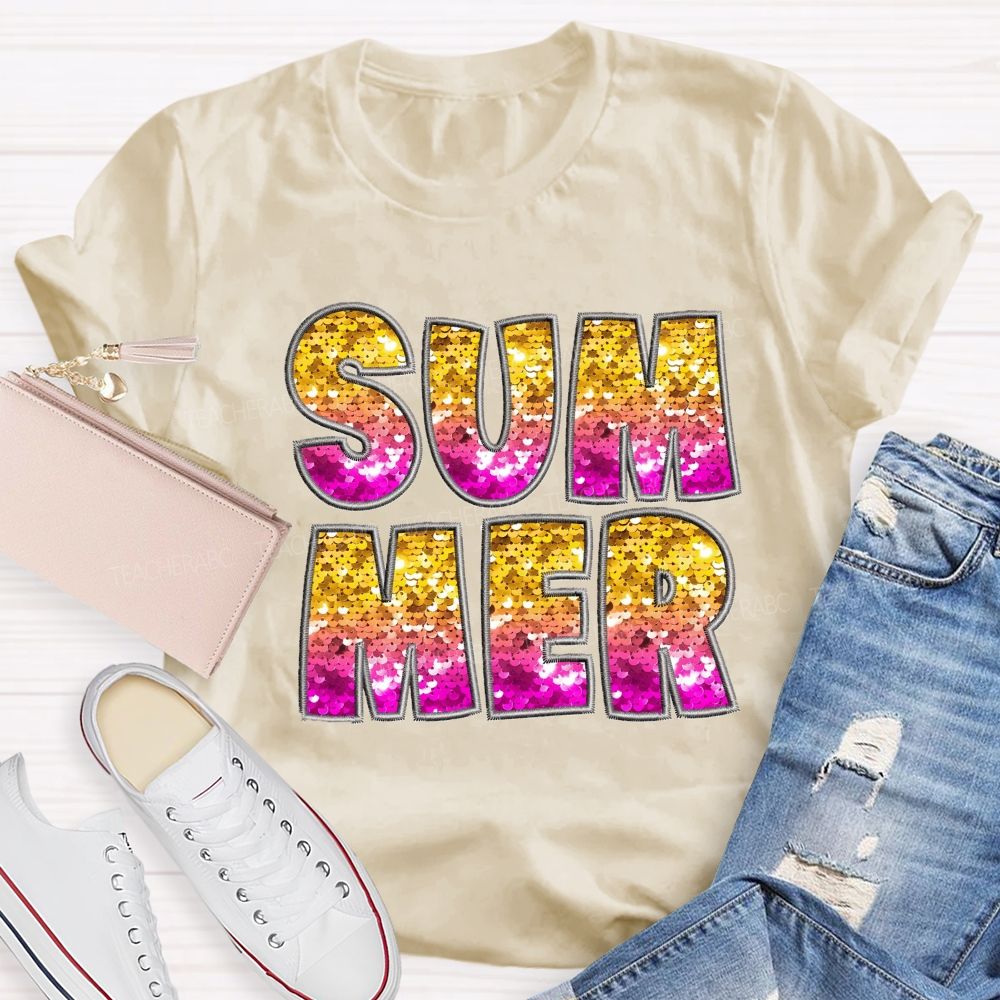 Glitter Summer Teacher T-shirt