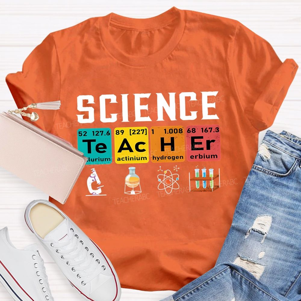 Science Teacher Spelled With Elements Teacher T-shirt