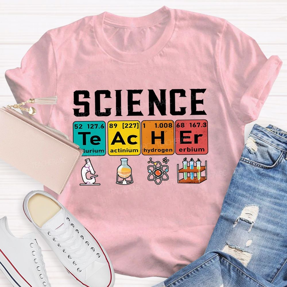 Science Teacher Spelled With Elements Teacher T-shirt