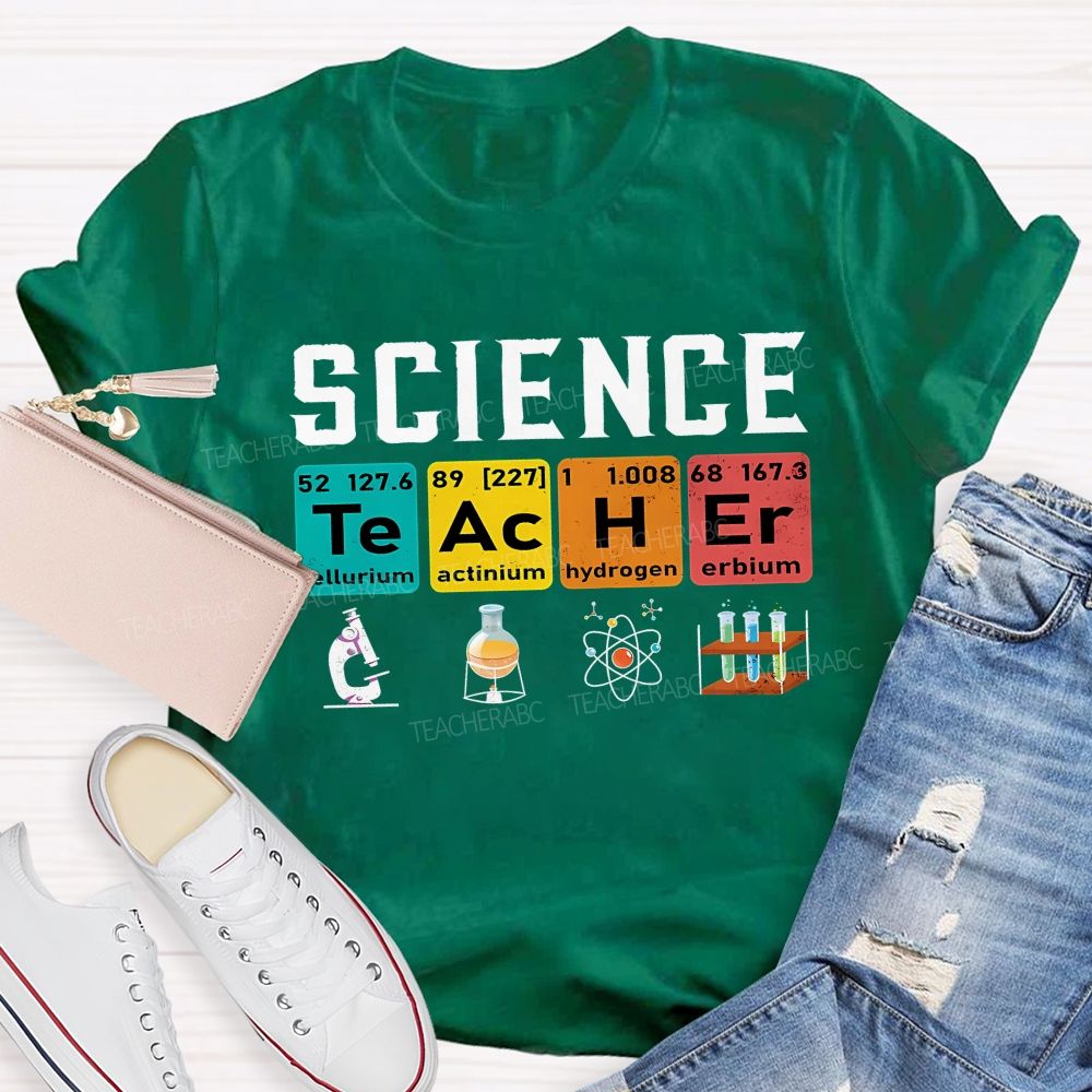 Science Teacher Spelled With Elements Teacher T-shirt