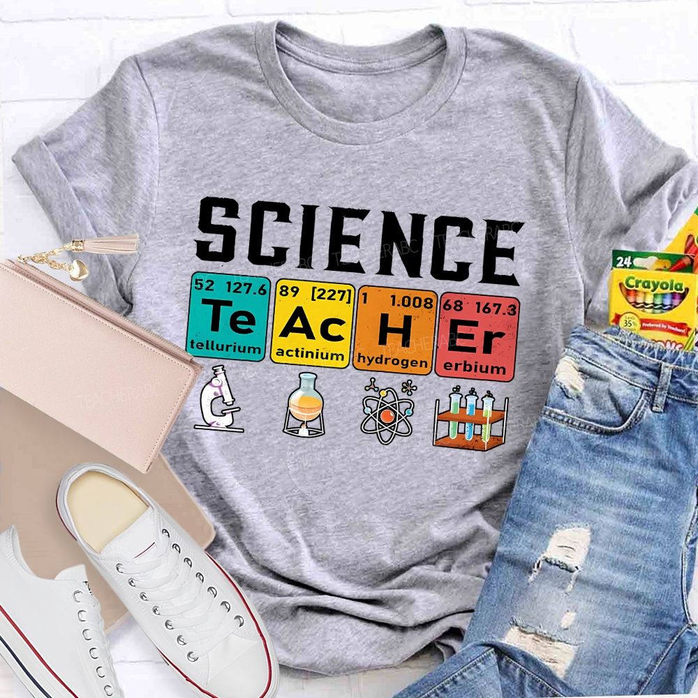 Science Teacher Spelled With Elements Teacher T-shirt