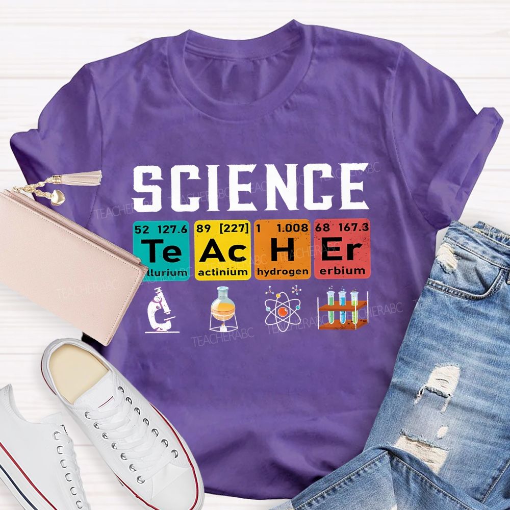 Science Teacher Spelled With Elements Teacher T-shirt