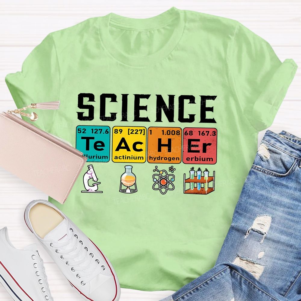 Science Teacher Spelled With Elements Teacher T-shirt