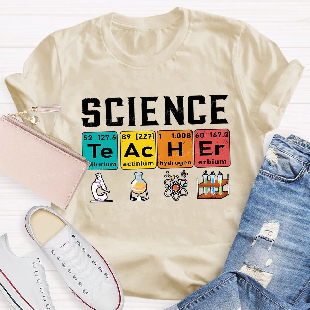 Science Teacher Spelled With Elements Teacher T-shirt