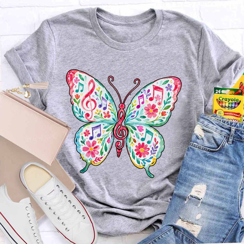 Music Teacher Heart Full Of Melody Teacher T-shirt