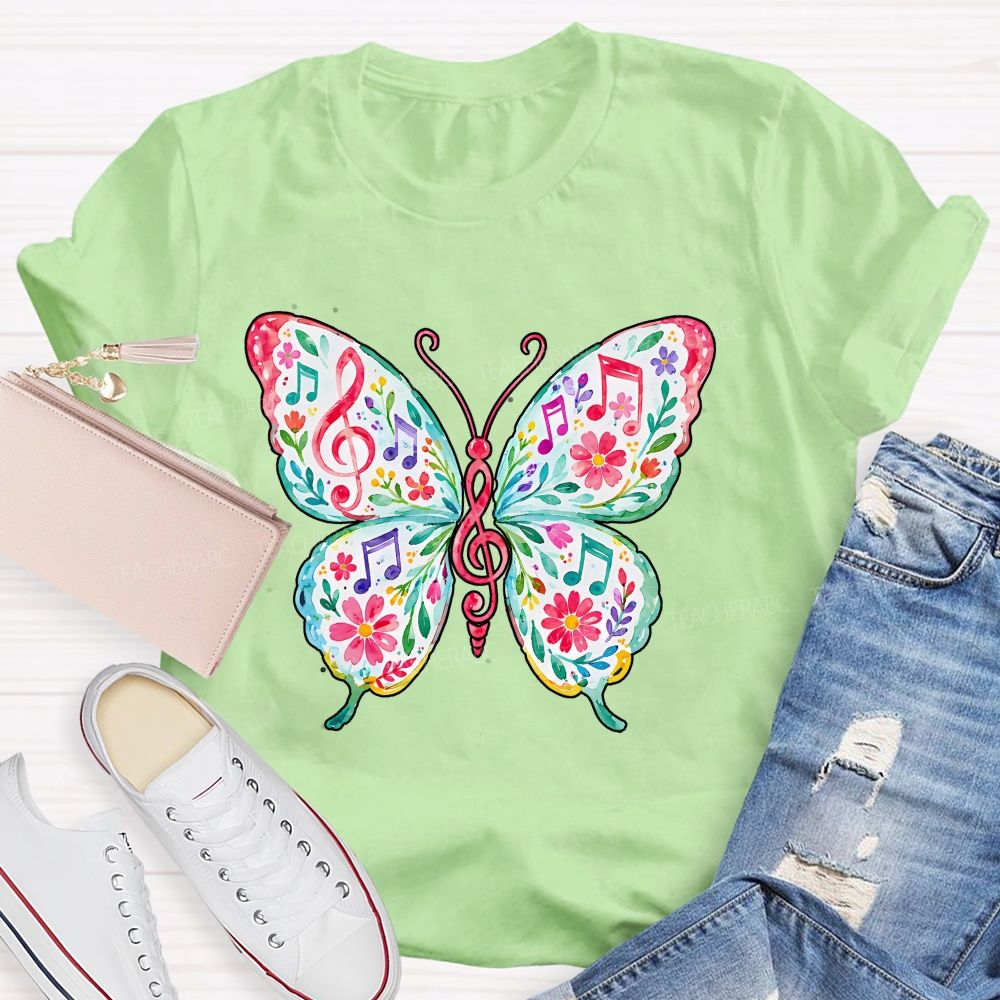Music Teacher Heart Full Of Melody Teacher T-shirt