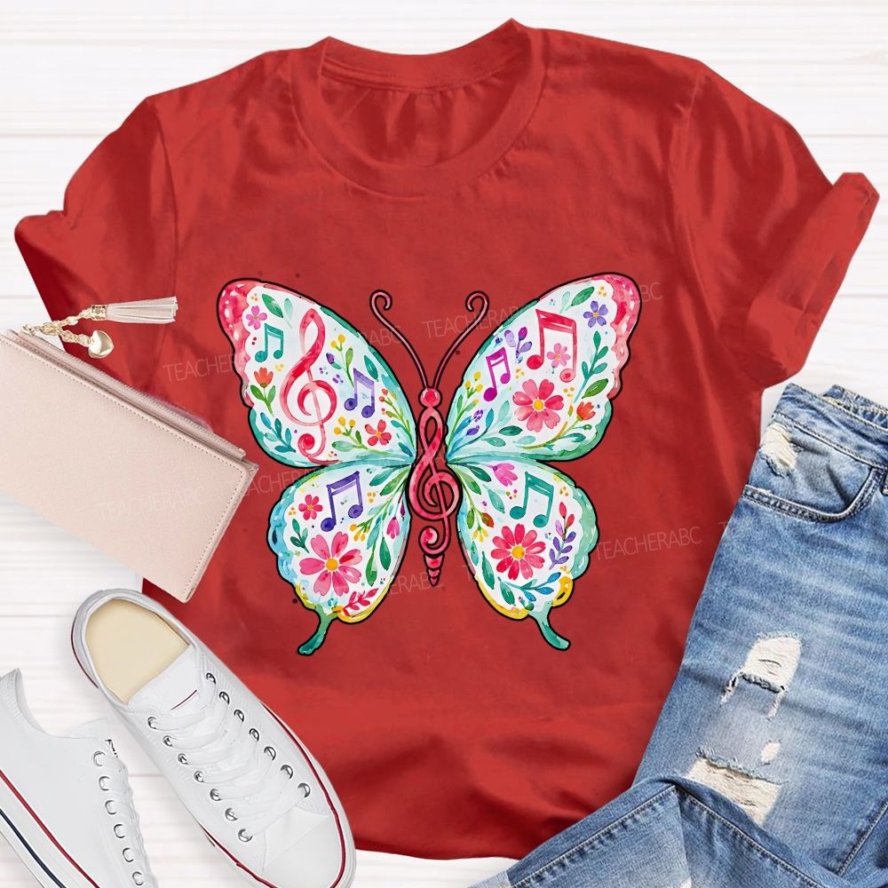 Music Teacher Heart Full Of Melody Teacher T-shirt