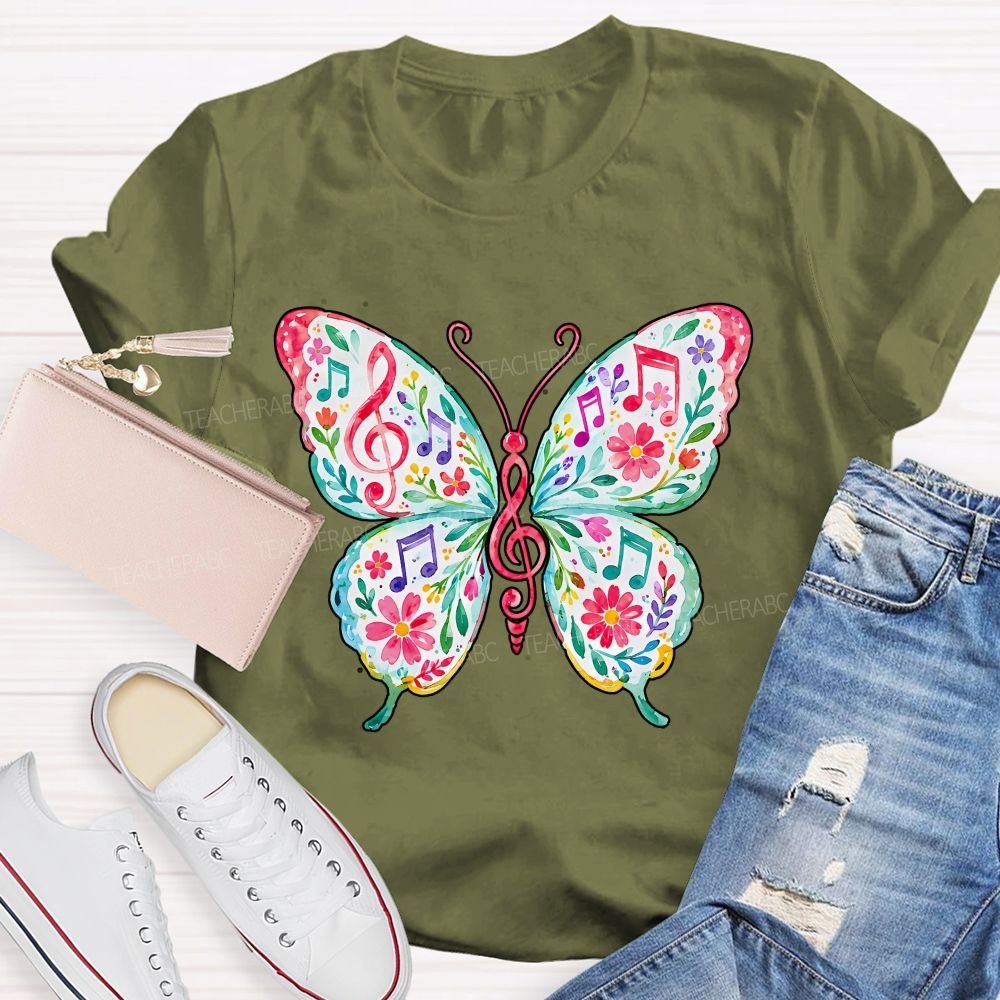 Music Teacher Heart Full Of Melody Teacher T-shirt