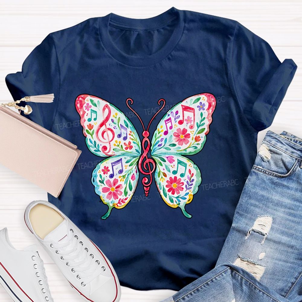 Music Teacher Heart Full Of Melody Teacher T-shirt