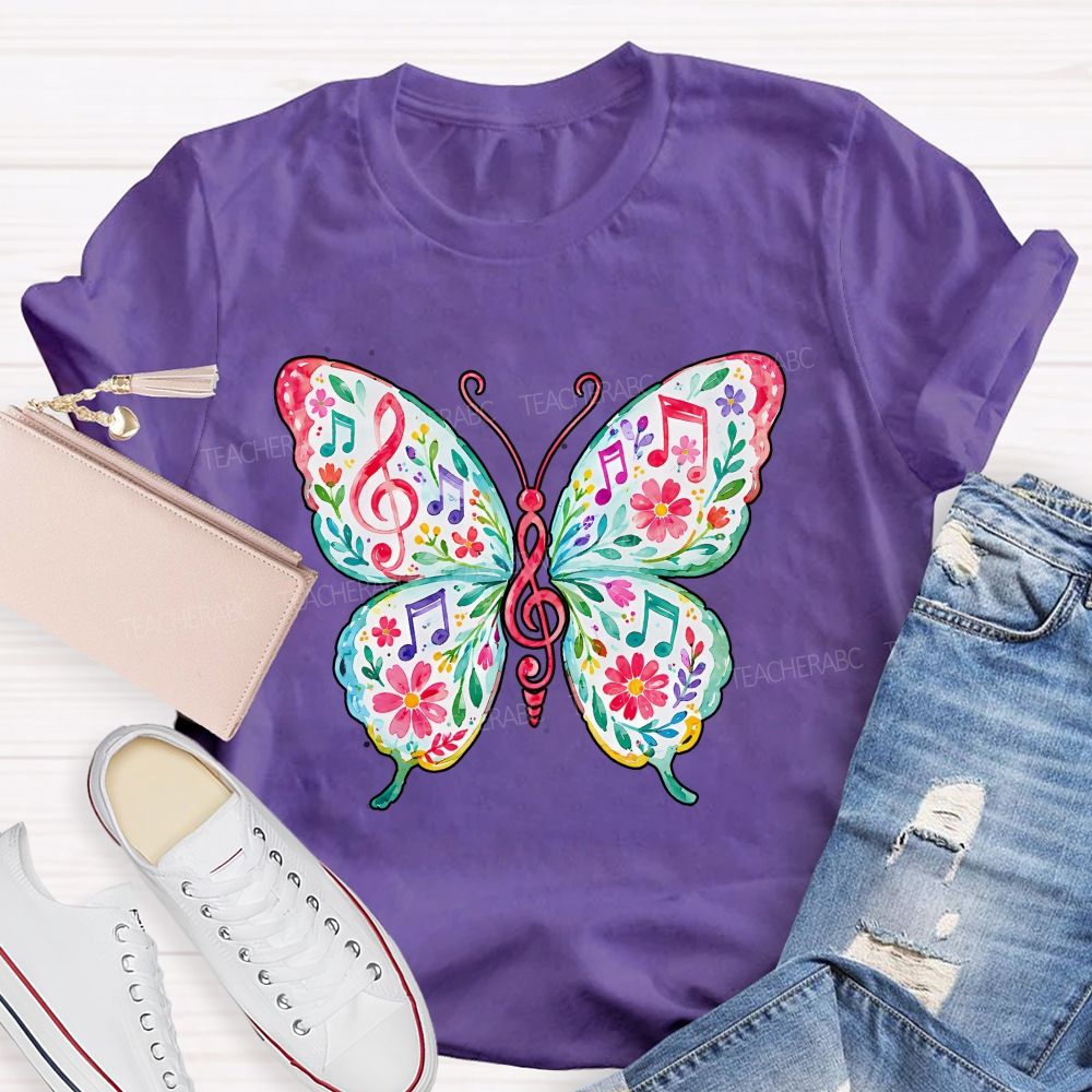 Music Teacher Heart Full Of Melody Teacher T-shirt