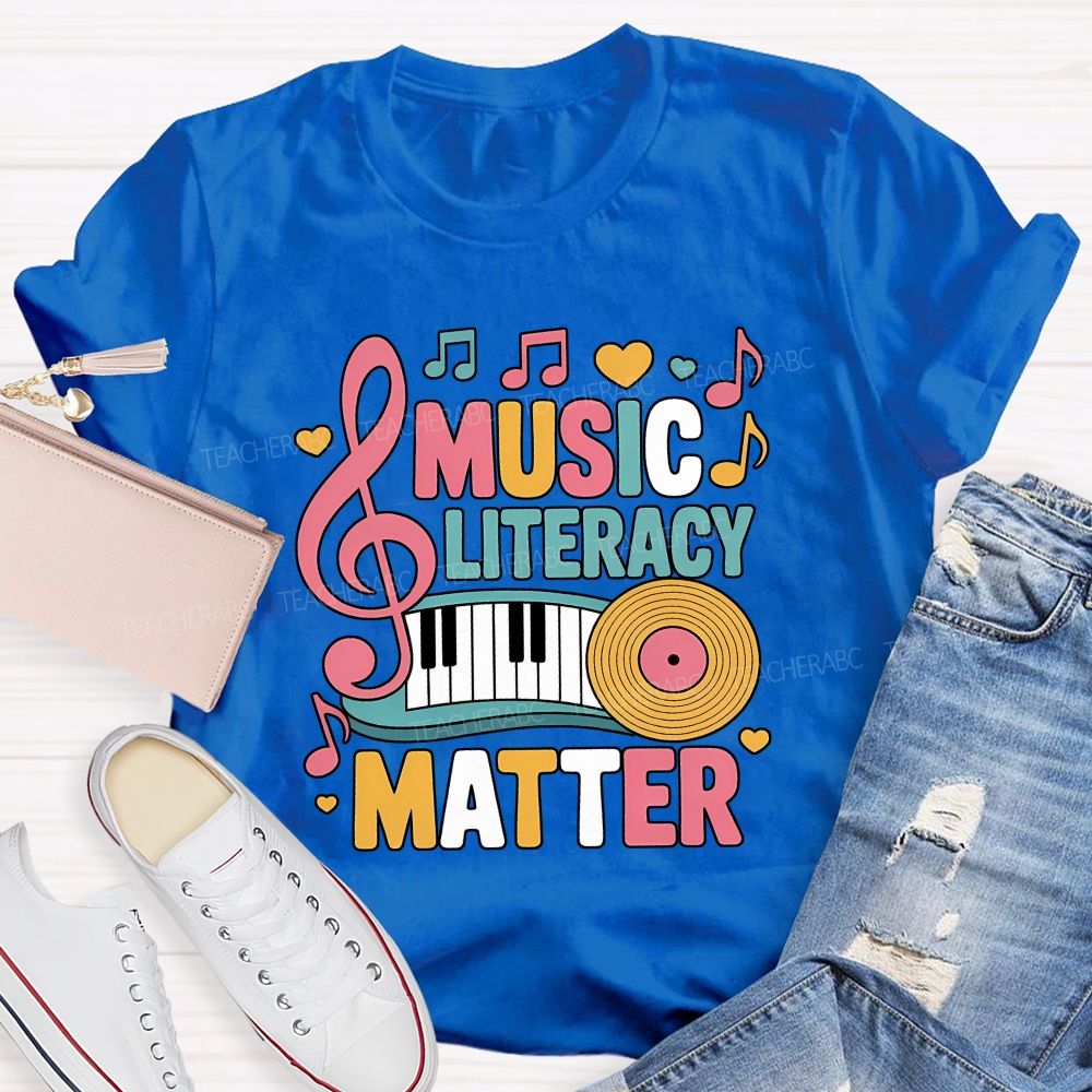 Music Literacy Matters Every Note Counts Teacher T-shirt