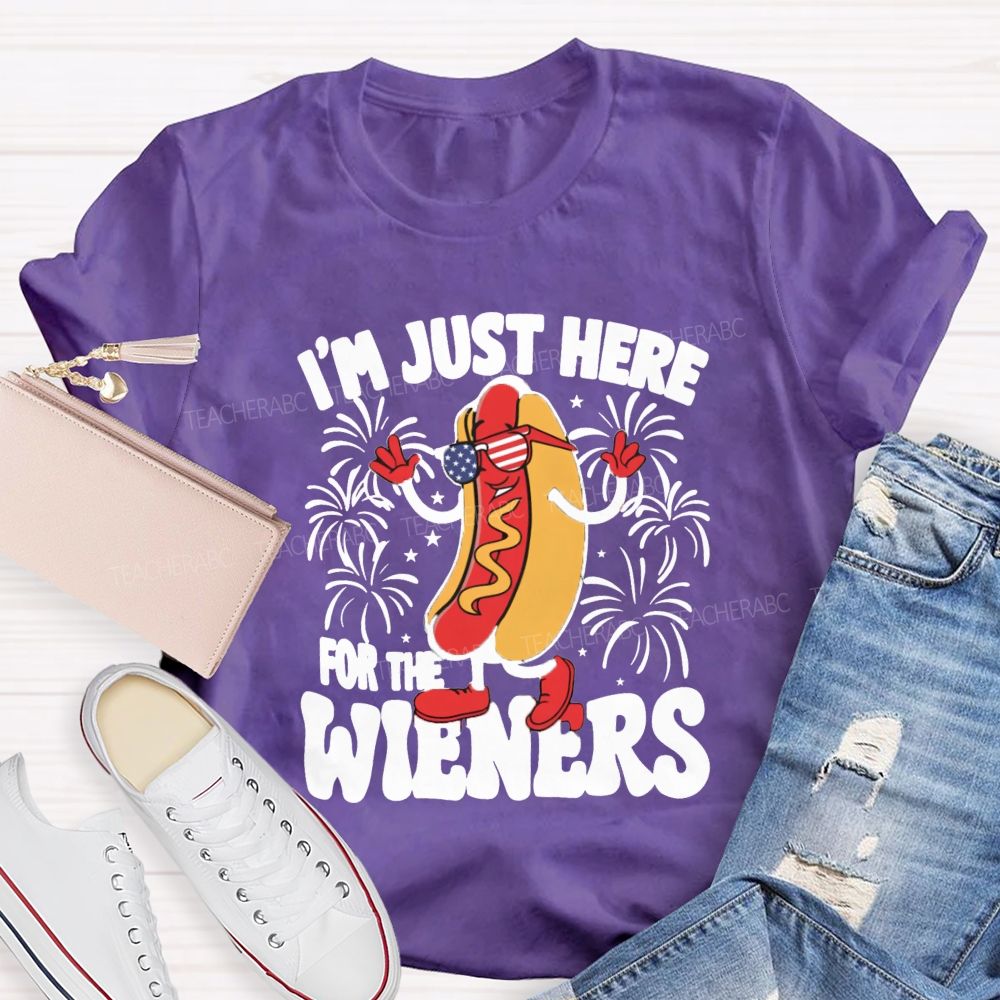 I'm Just Here For The Wieners Teacher T-shirt
