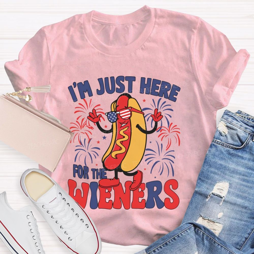I'm Just Here For The Wieners Teacher T-shirt