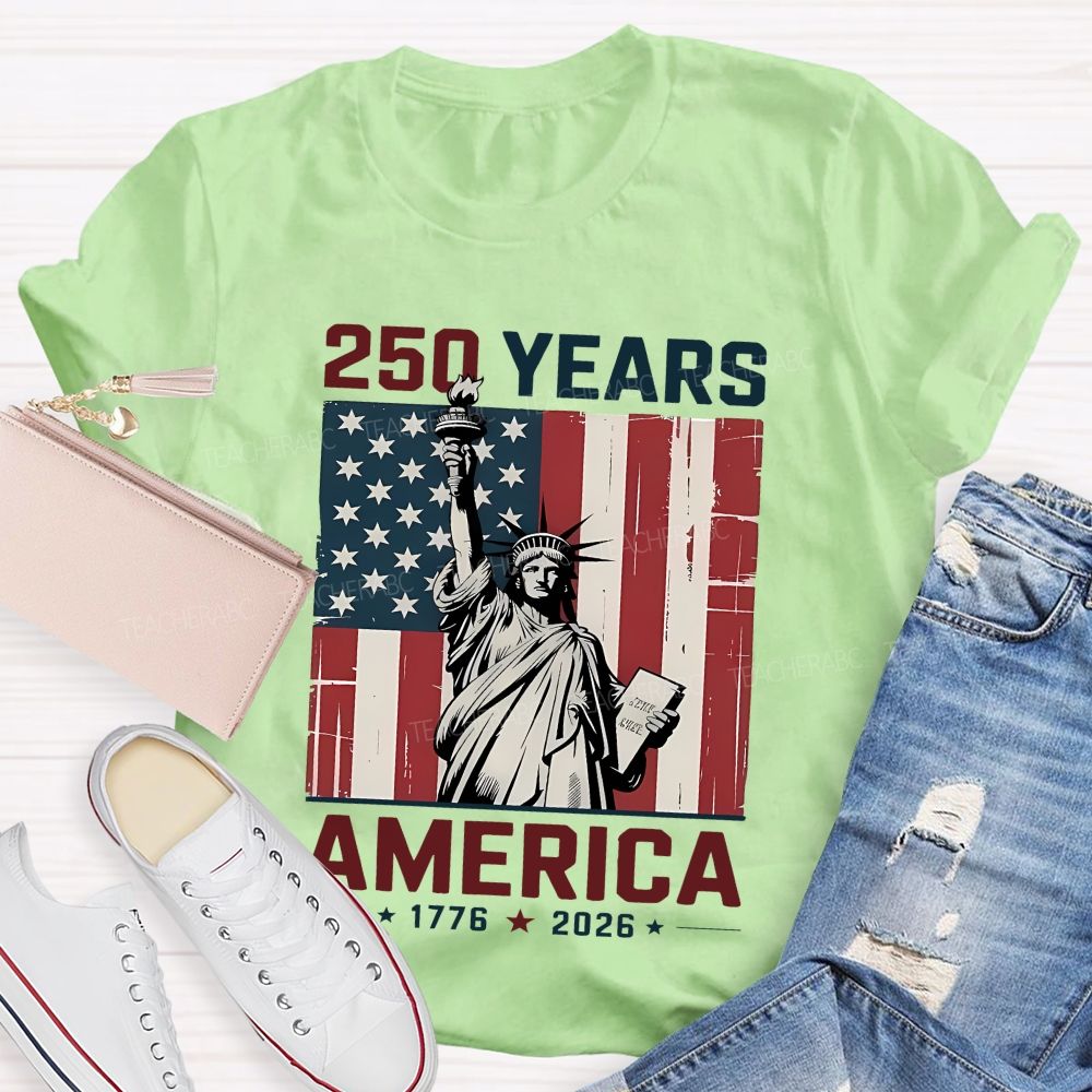 250 Years American USA Flag Teacher T-shirt