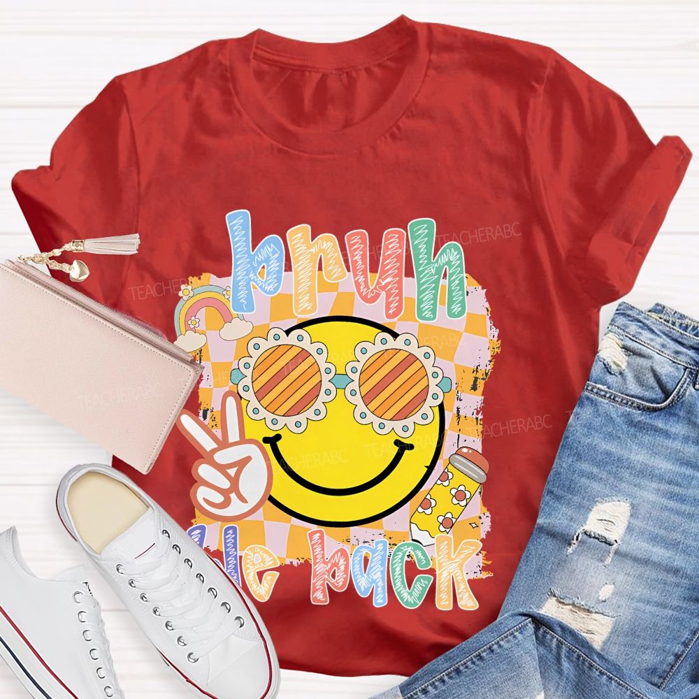 Bruh We Back  Graphics  Letters  Teacher T-shirt