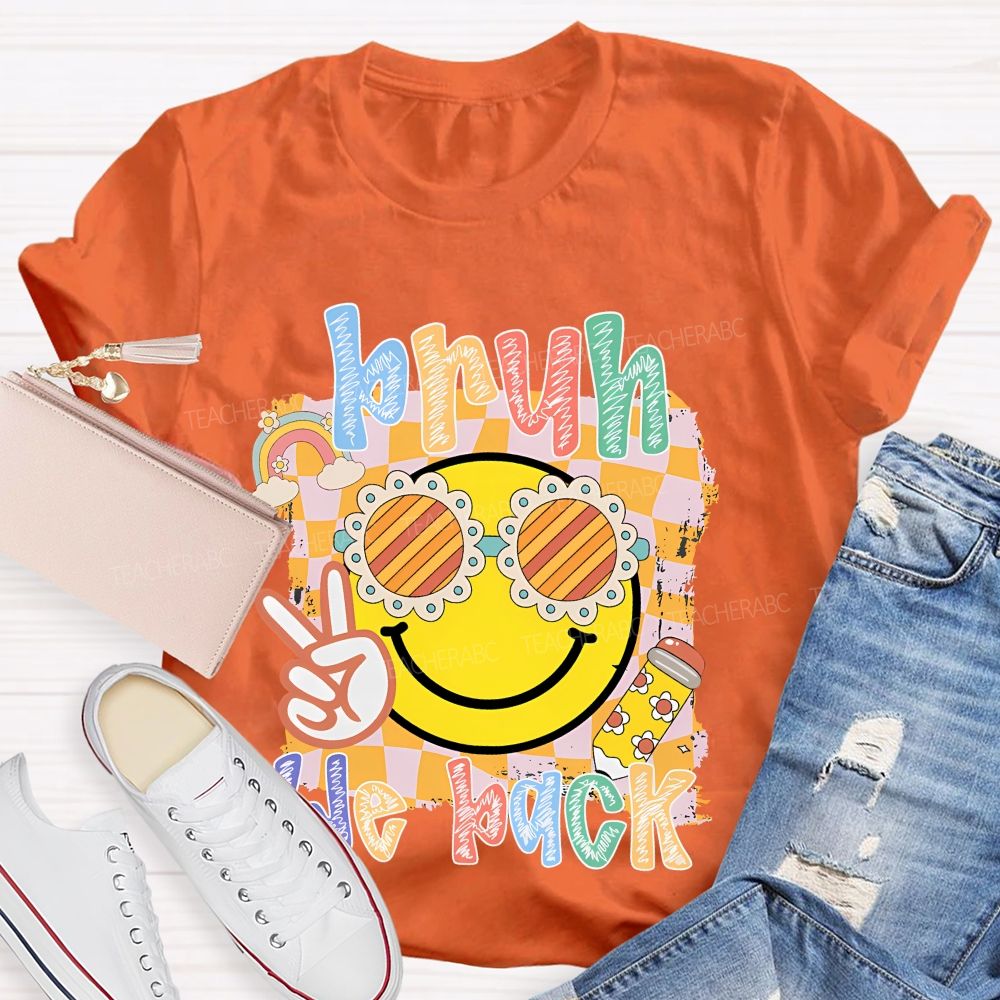 Bruh We Back  Graphics  Letters  Teacher T-shirt