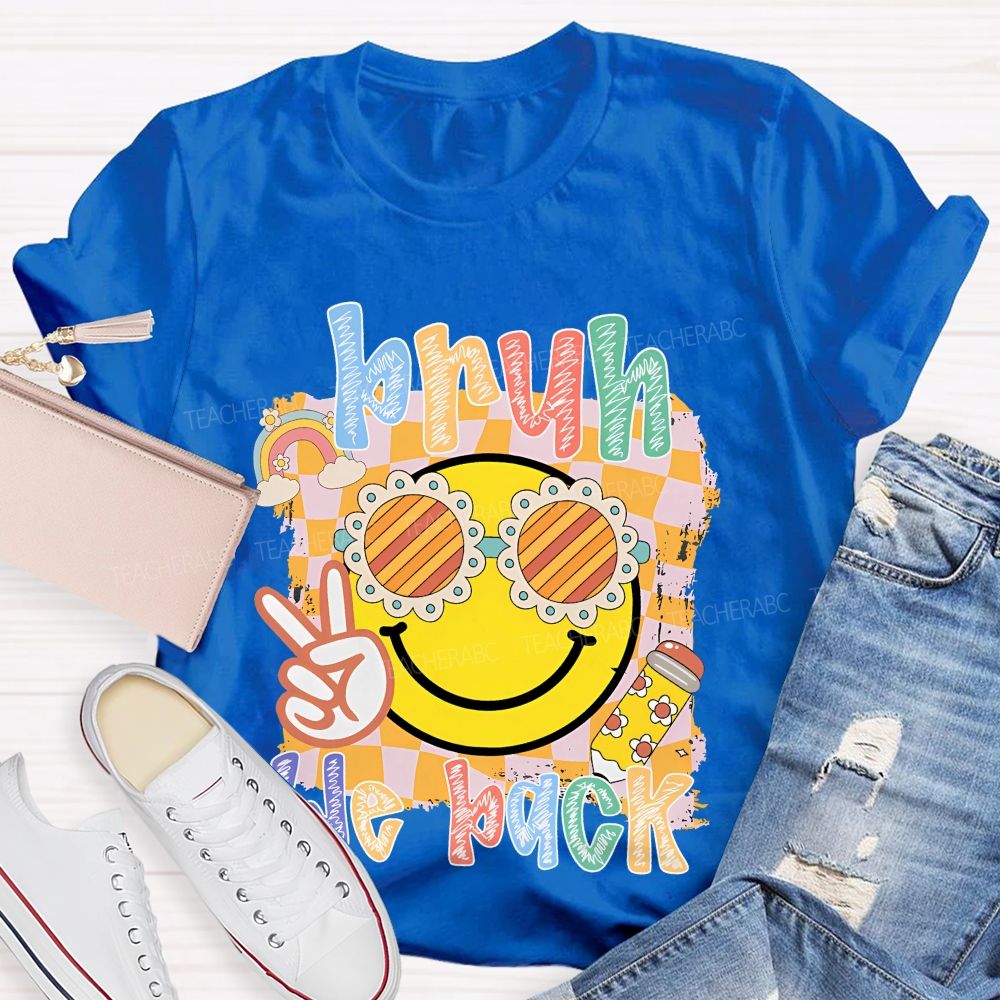 Bruh We Back  Graphics  Letters  Teacher T-shirt