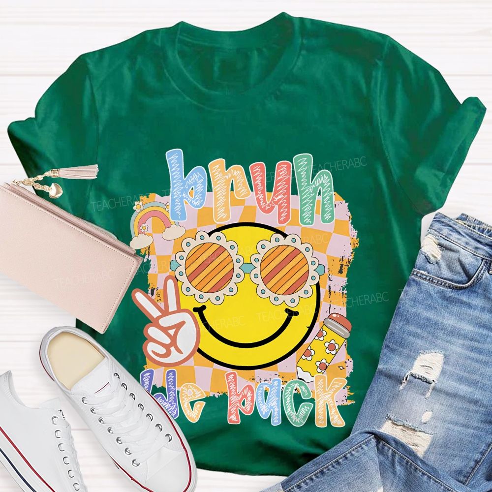 Bruh We Back  Graphics  Letters  Teacher T-shirt