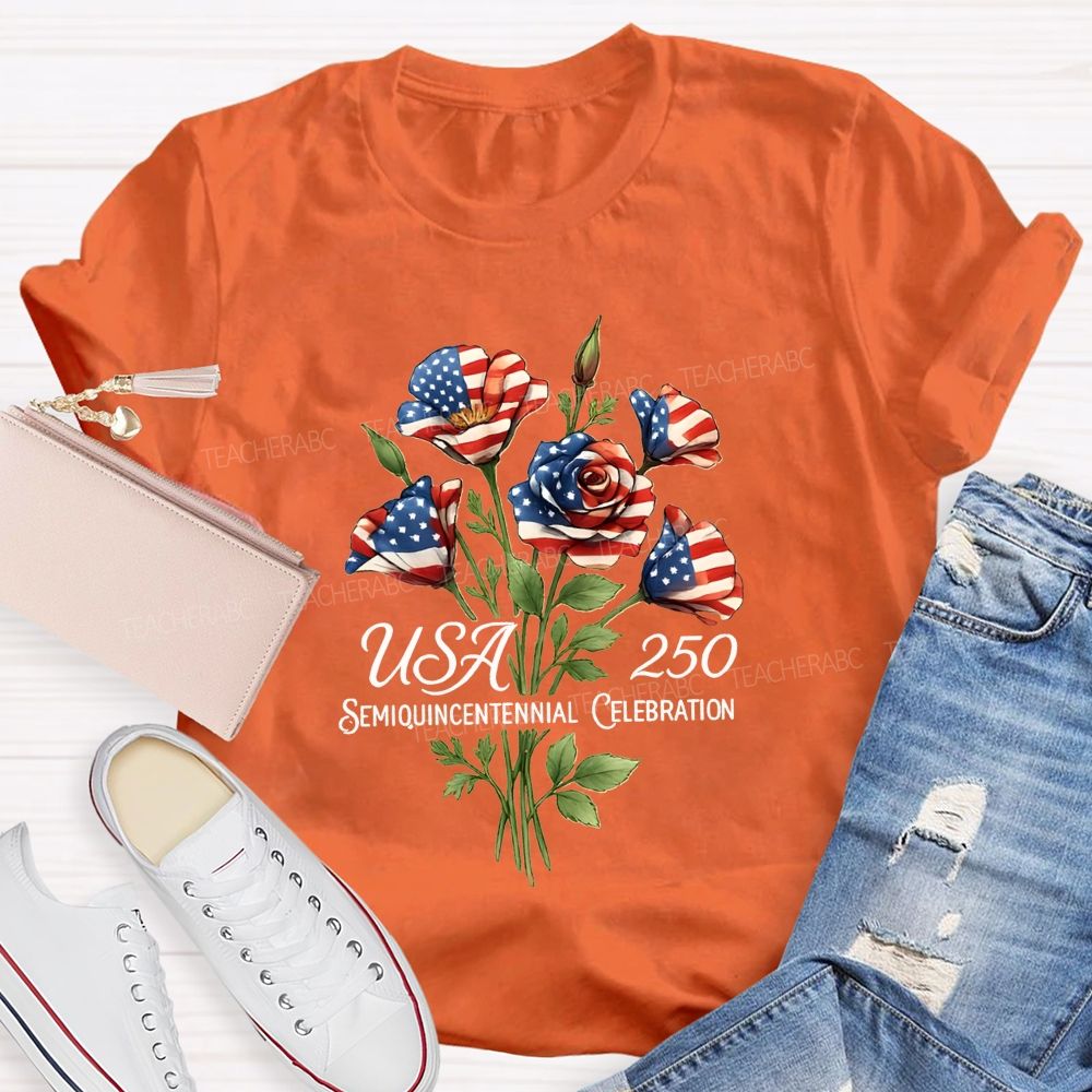 Usa 250th Semiquincentennial Celebration Teacher T-shirt