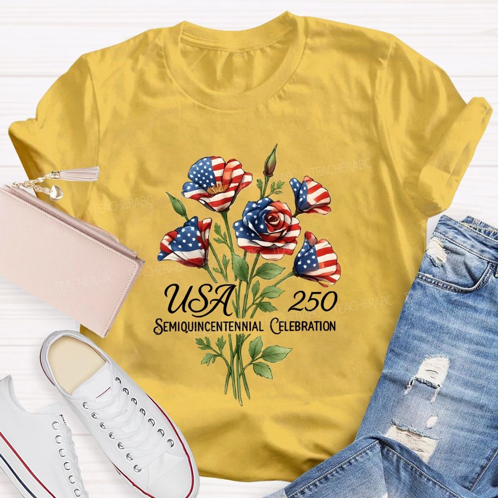 Usa 250th Semiquincentennial Celebration Teacher T-shirt