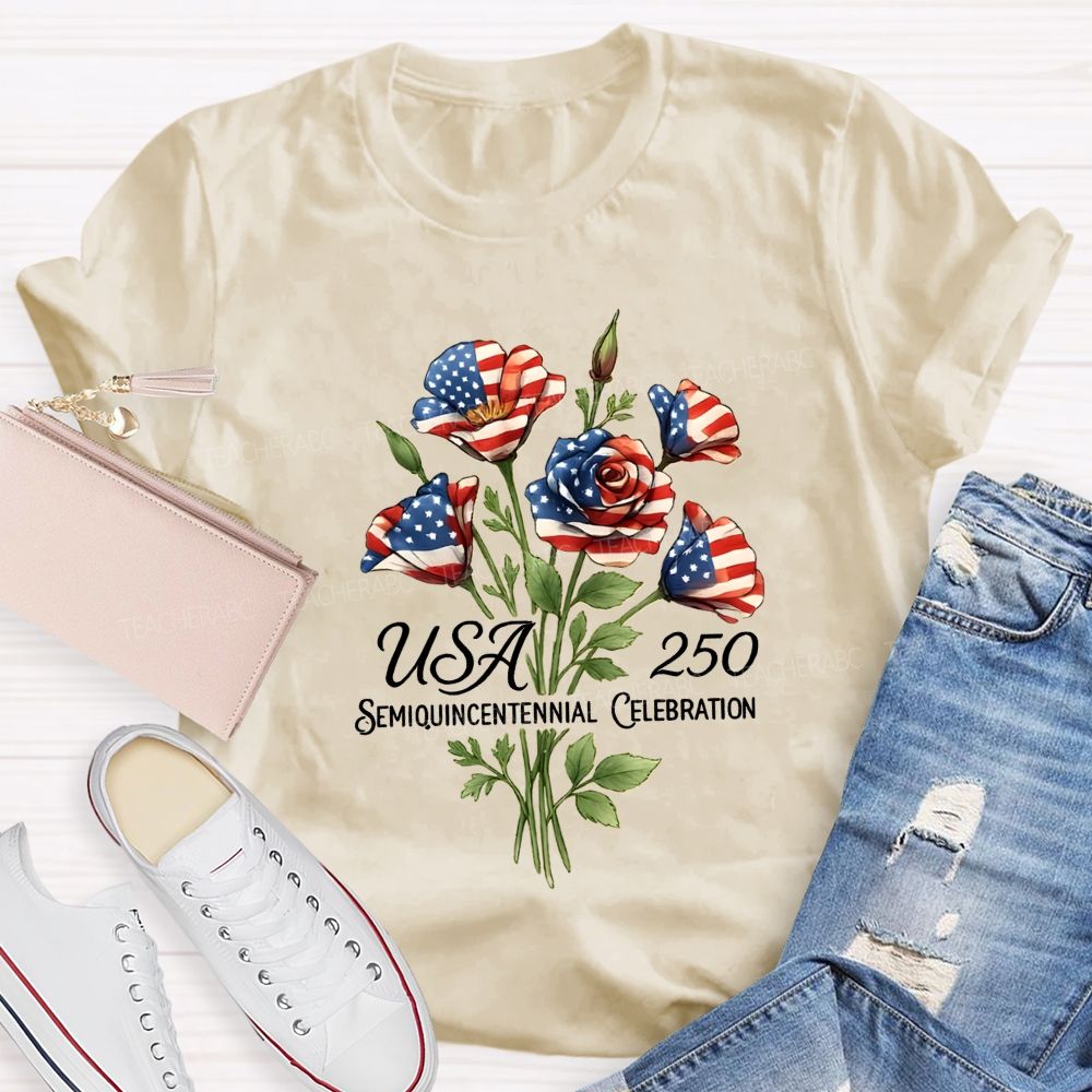 Usa 250th Semiquincentennial Celebration Teacher T-shirt
