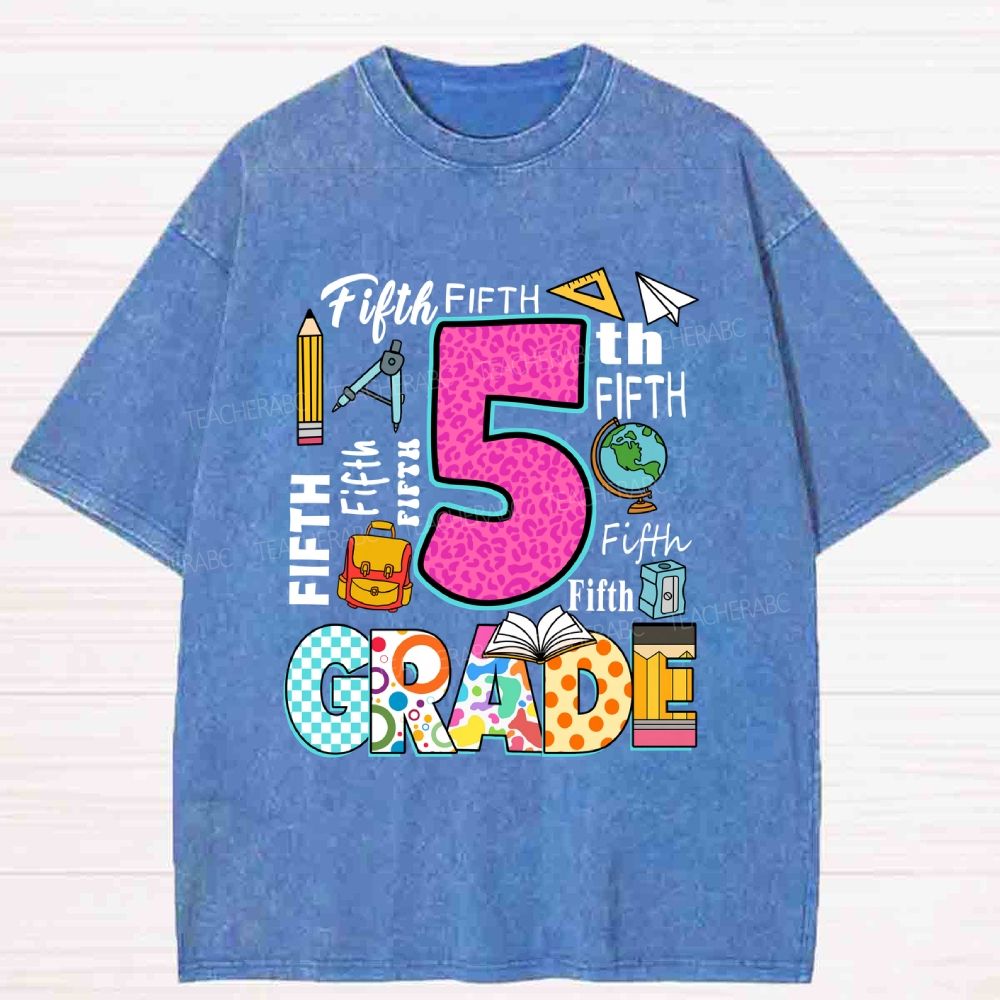 Personalized Grade Pink Leopard Washed T-shirt
