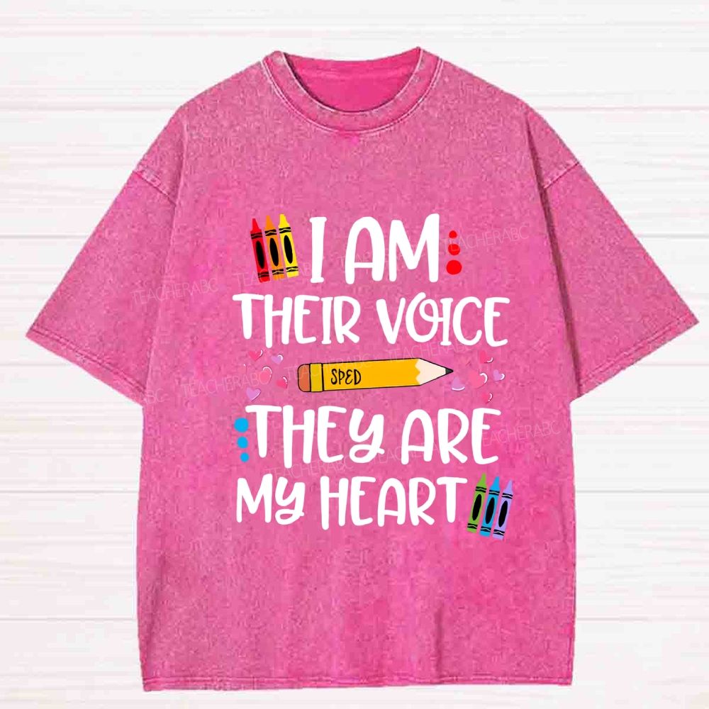 I Am Their Voice They Are My Heart Washed T-Shirt