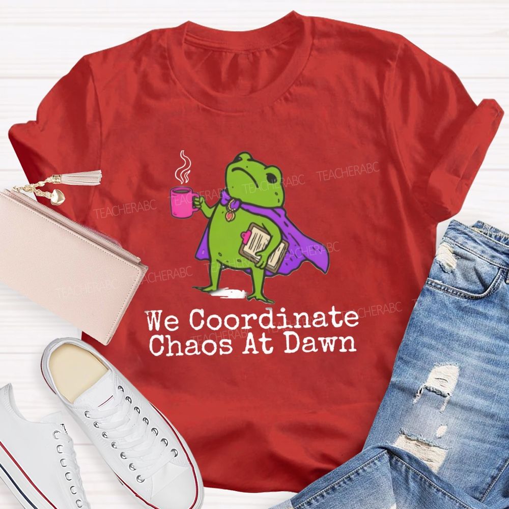 We Coordinate Chaos At Down Front Office Teacher T-shirt