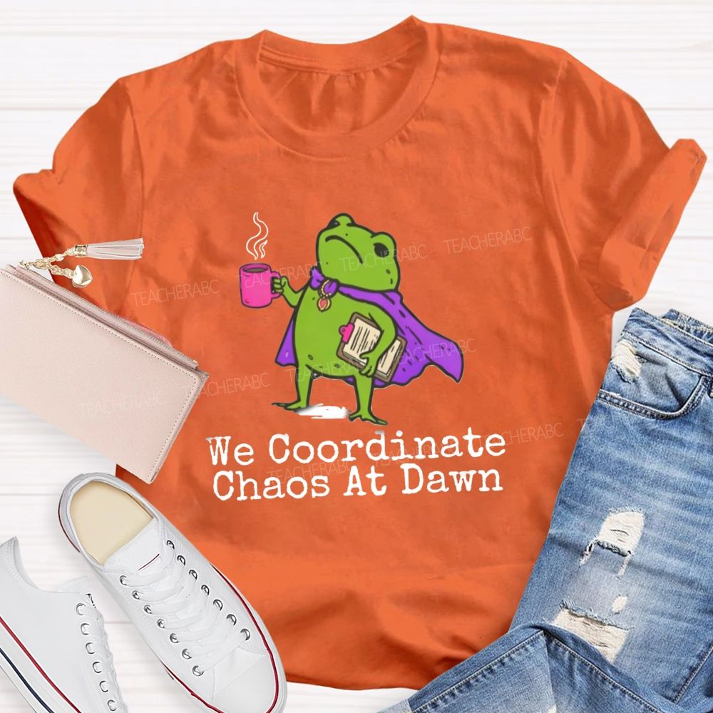 We Coordinate Chaos At Down Front Office Teacher T-shirt