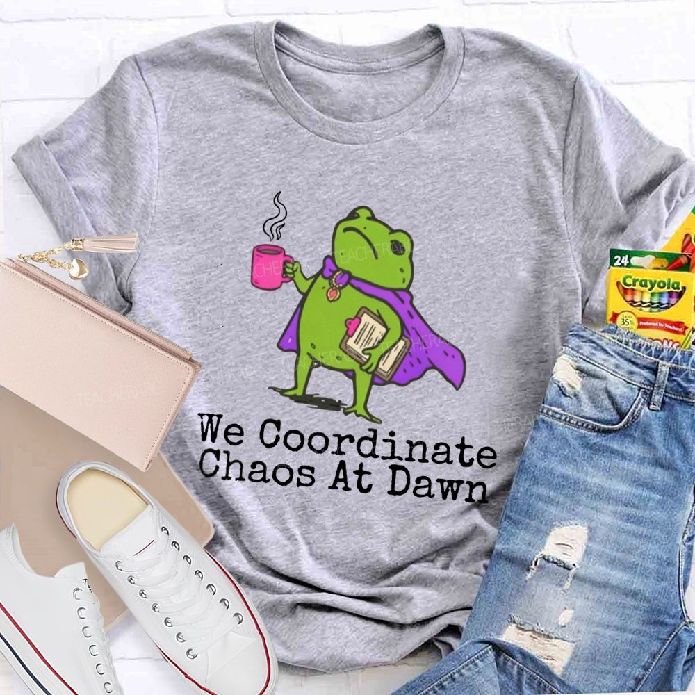 We Coordinate Chaos At Down Front Office Teacher T-shirt
