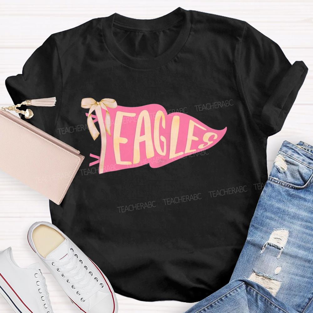 Personalized Mascot Pink Flag Teacher T-shirt