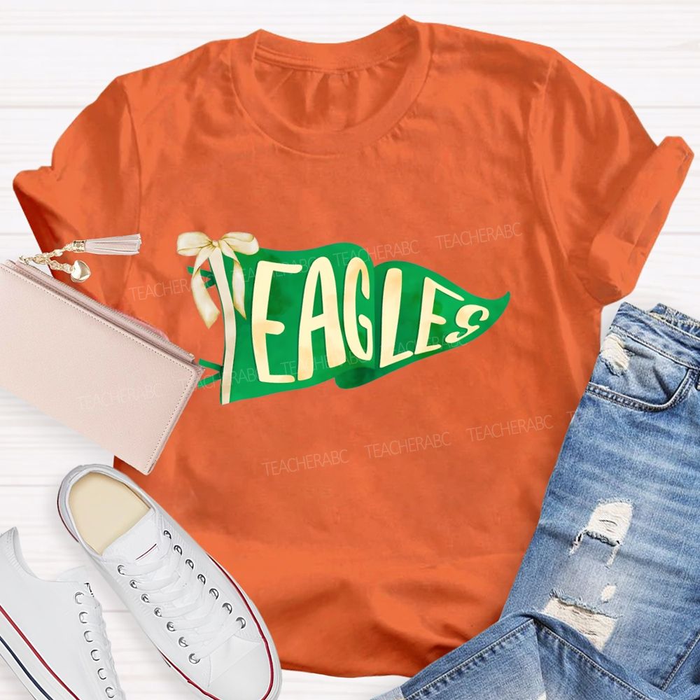 Personalized Mascot Pink Flag Teacher T-shirt