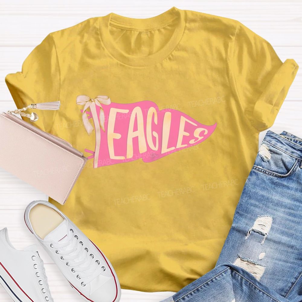 Personalized Mascot Pink Flag Teacher T-shirt