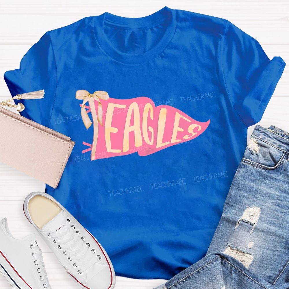 Personalized Mascot Pink Flag Teacher T-shirt
