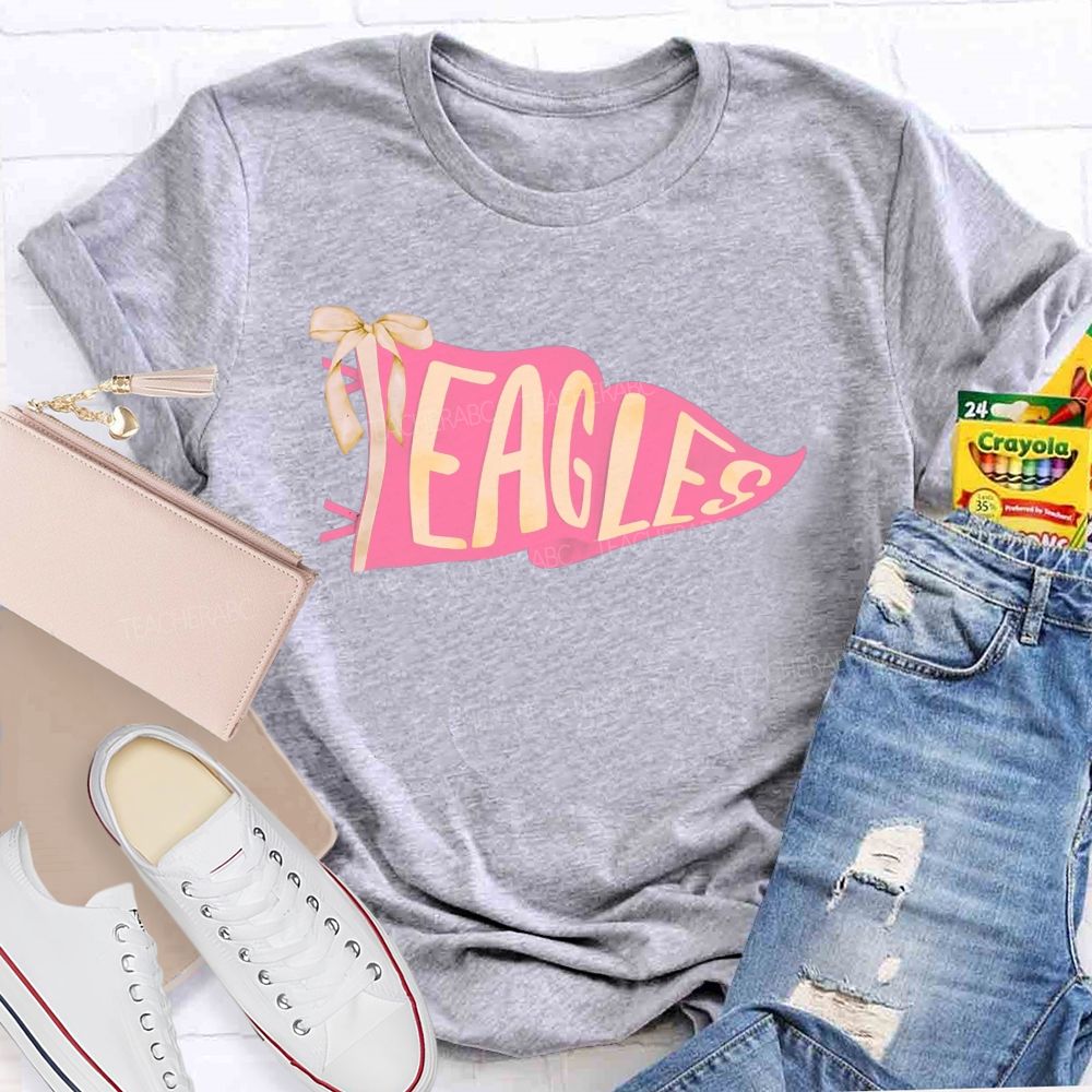 Personalized Mascot Pink Flag Teacher T-shirt
