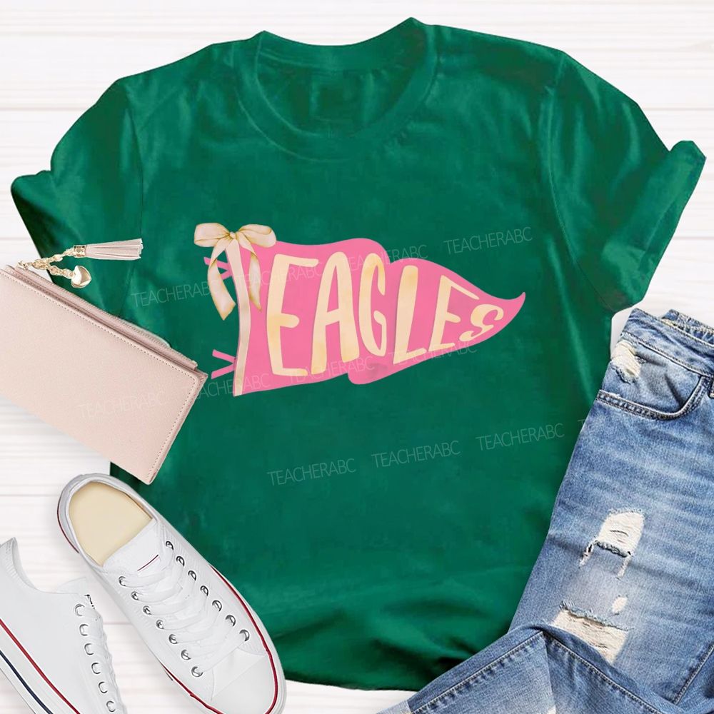 Personalized Mascot Pink Flag Teacher T-shirt