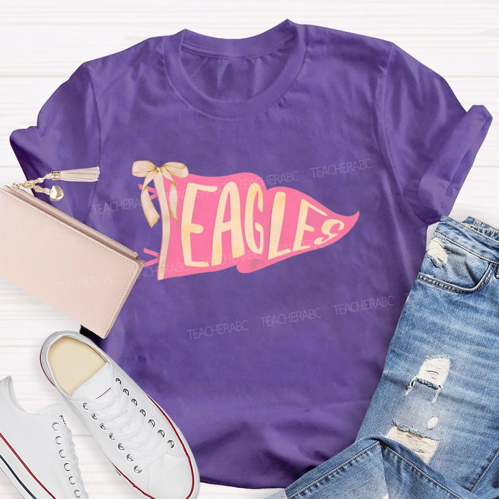 Personalized Mascot Pink Flag Teacher T-shirt