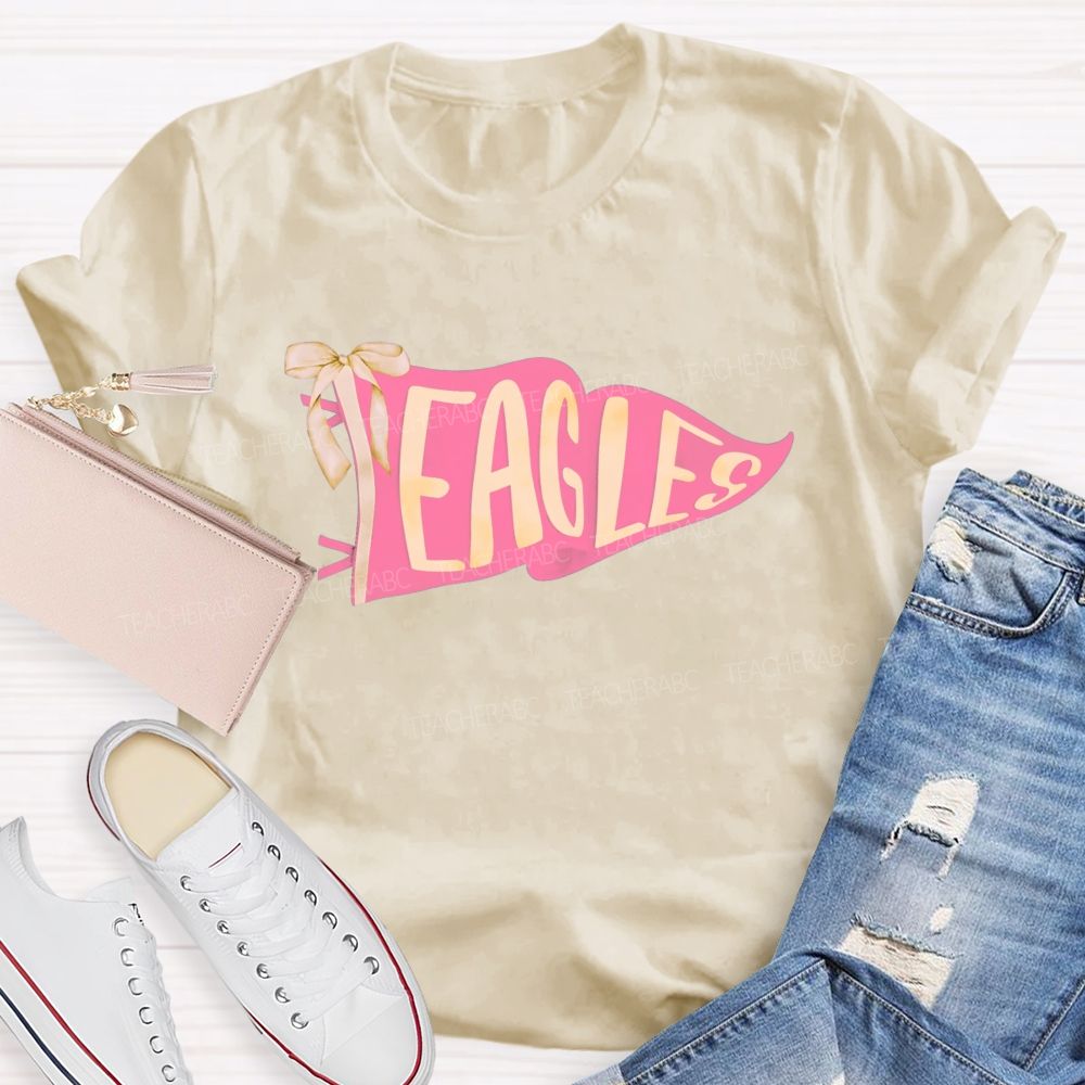 Personalized Mascot Pink Flag Teacher T-shirt