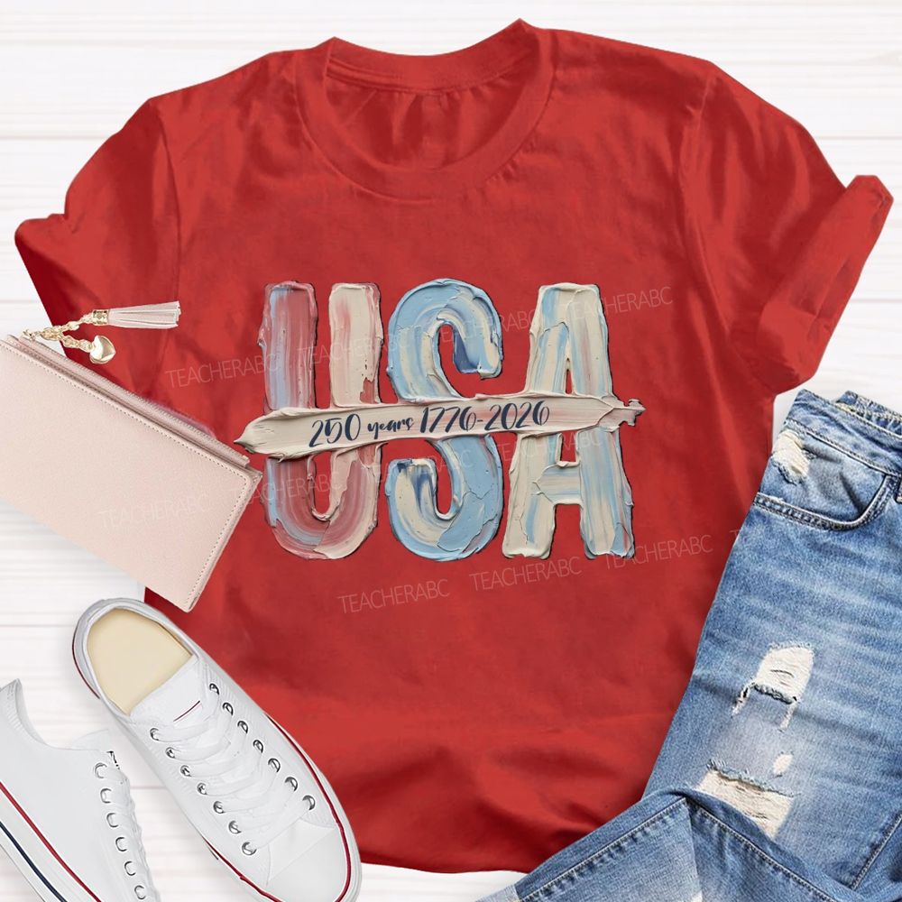 USA 250 Years 1776-2026 Teacher T-shirt