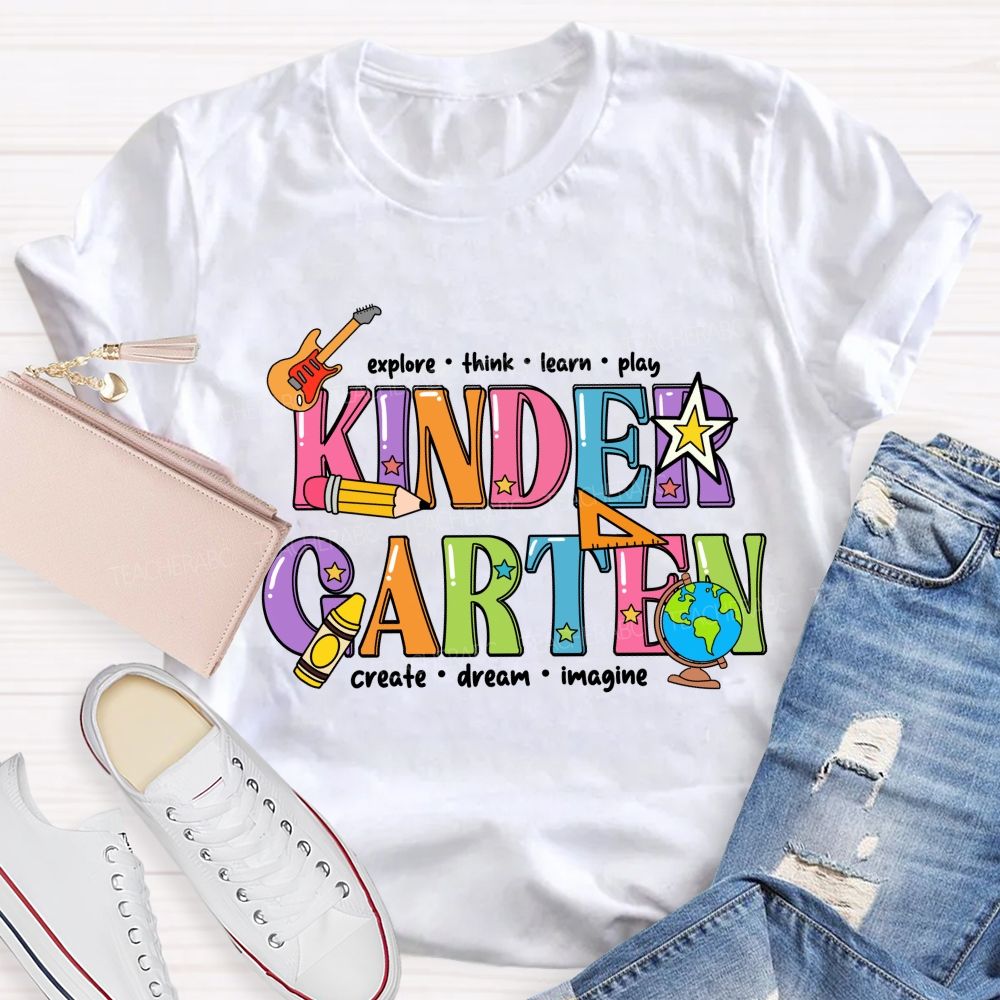 Personalized Grade Think Create Dream Teacher T-shirt