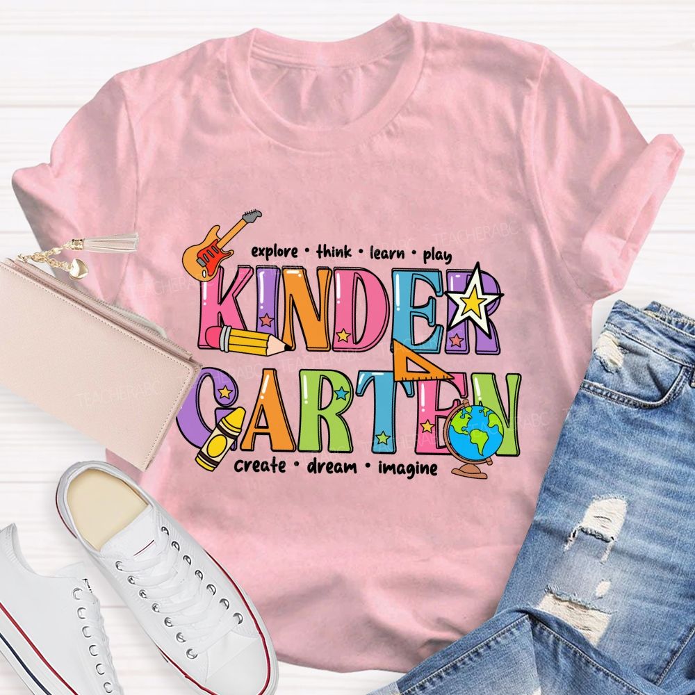 Personalized Grade Think Create Dream Teacher T-shirt