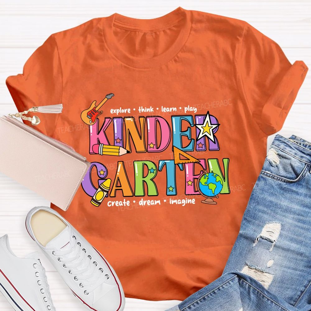 Personalized Grade Think Create Dream Teacher T-shirt