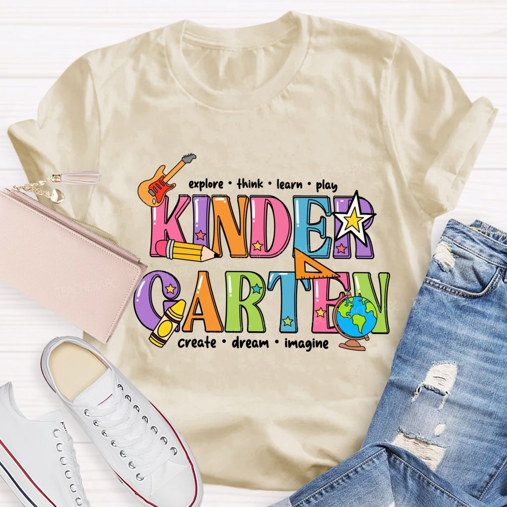 Personalized Grade Think Create Dream Teacher T-shirt