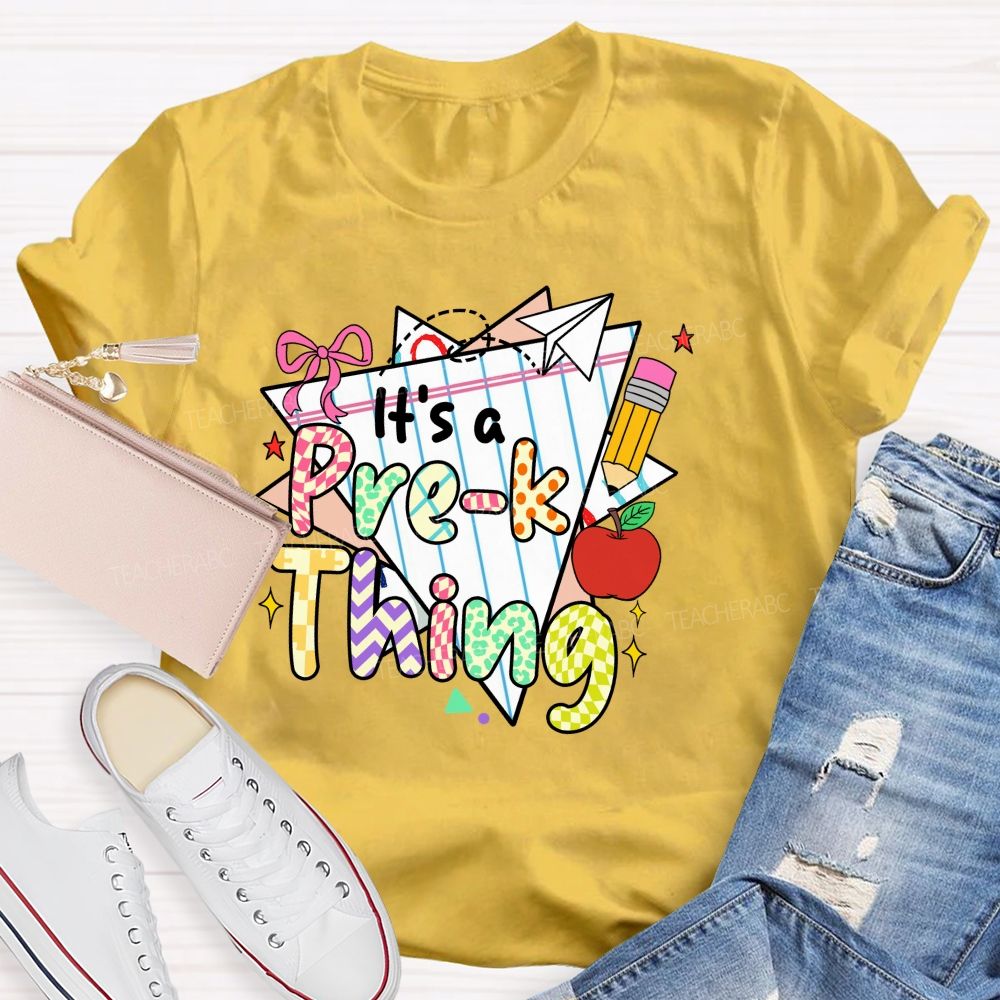 Personalized Grade It‘s A Pre-K Thing Teacher Apple T-Shirt