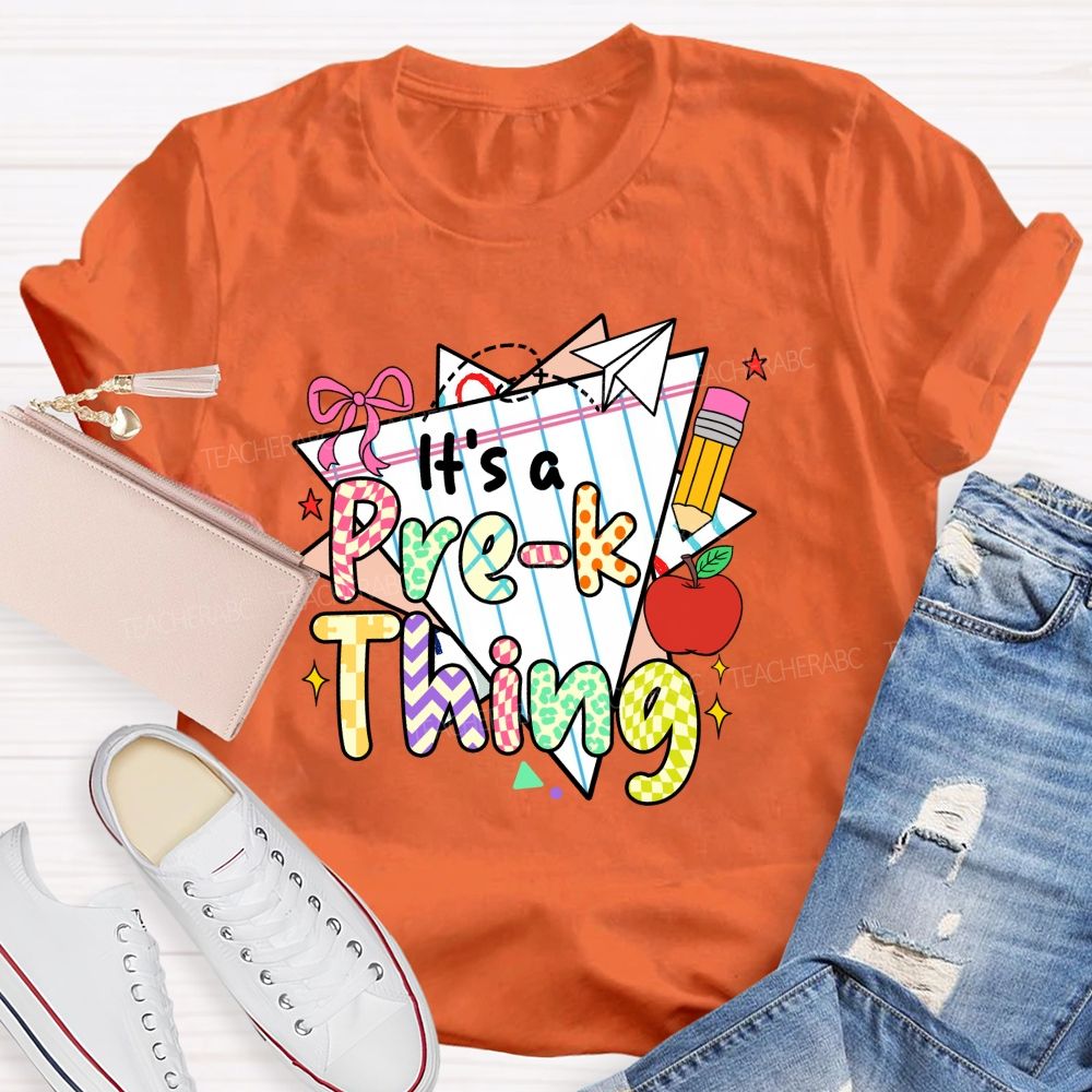 Personalized Grade It‘s A Pre-K Thing Teacher Apple T-Shirt