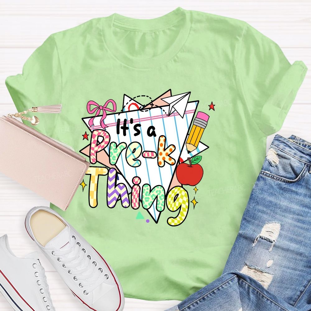 Personalized Grade It‘s A Pre-K Thing Teacher Apple T-Shirt