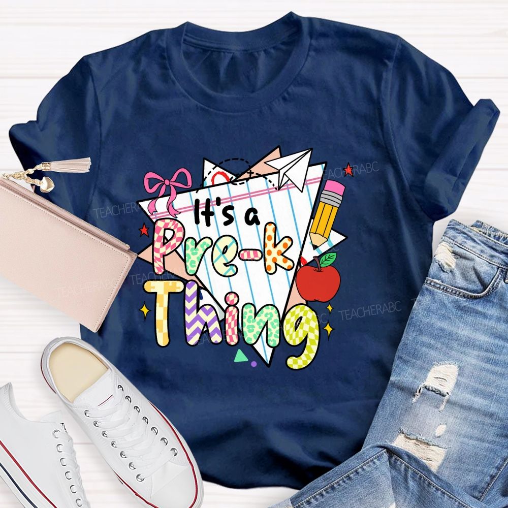 Personalized Grade It‘s A Pre-K Thing Teacher Apple T-Shirt