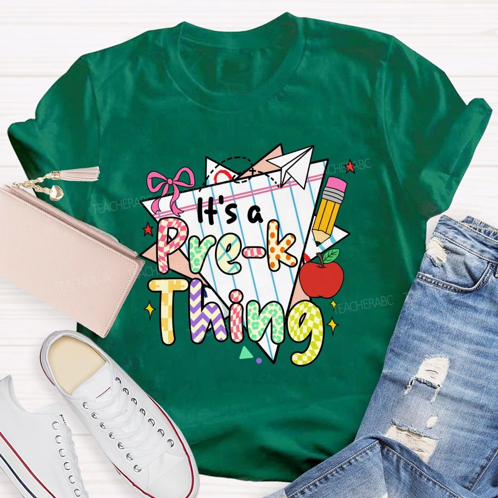Personalized Grade It‘s A Pre-K Thing Teacher Apple T-Shirt