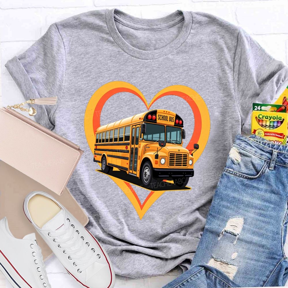 I Love Being A School Bus Driver Heart Bus T-shirt