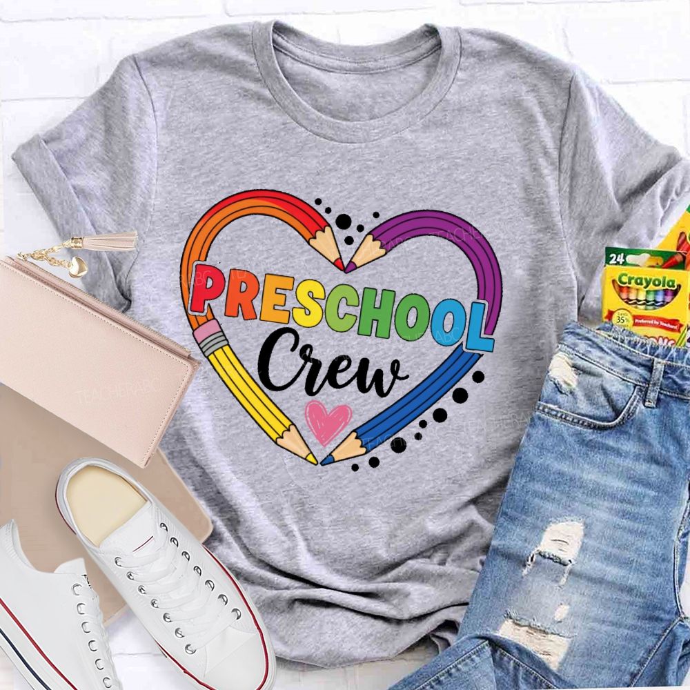 Personalized Grade  Preschool Crew Love Pencil  Teacher T-shirt